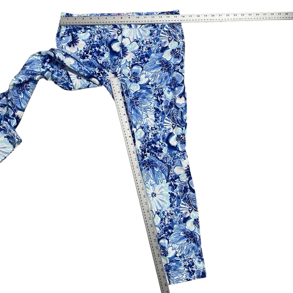 Lilly Pulitzer Blue and White Floral Straight Leg Pants - Picture 6 of 11